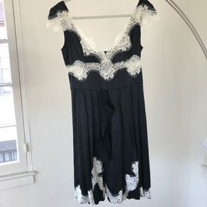Dolce & Gabbana black silk lace dress 44 Authentic